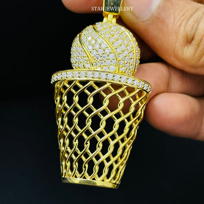 VVS Moissanite Basket Ball Pendant for him