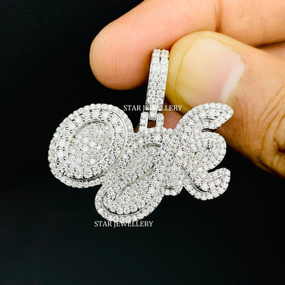 Custom Letter Name VVS Moissanite Icedout Pendant