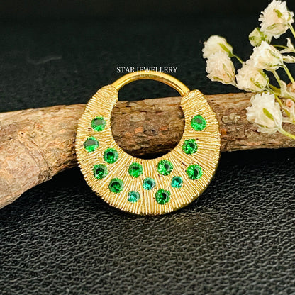 14K Solid Gold Crescent Septum Piercing
