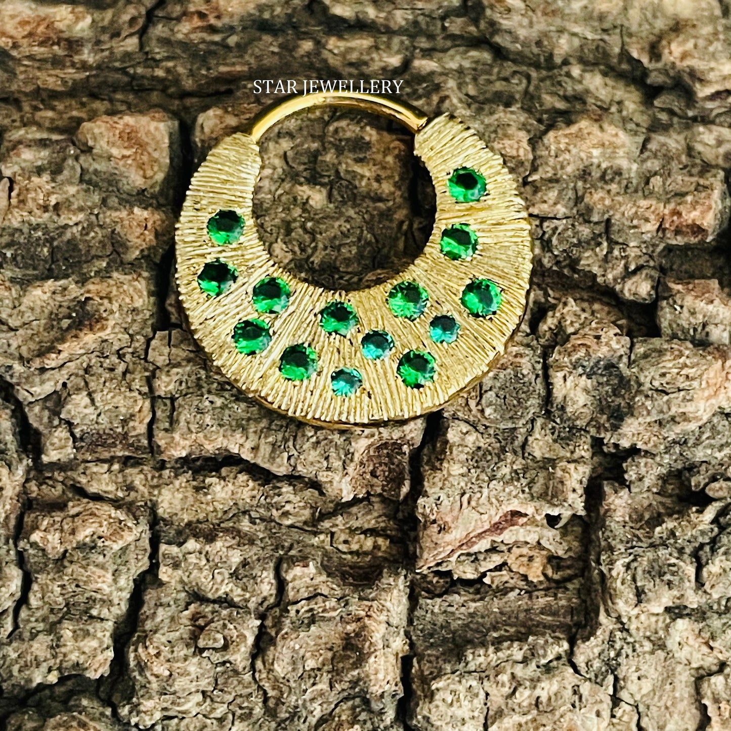 14K Solid Gold Crescent Septum Piercing