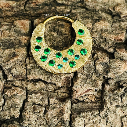 14K Solid Gold Crescent Septum Piercing