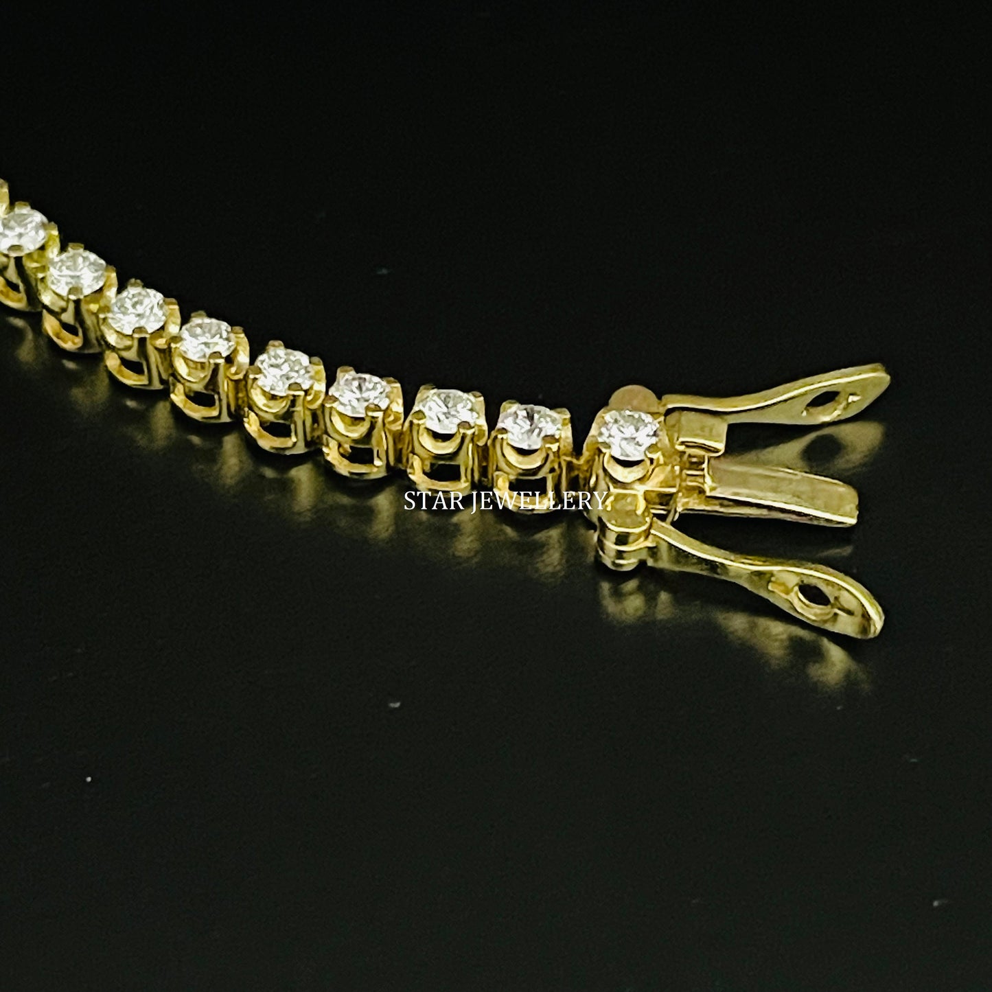2 mm Natural Diamond Solid Gold Tennis Bracelet