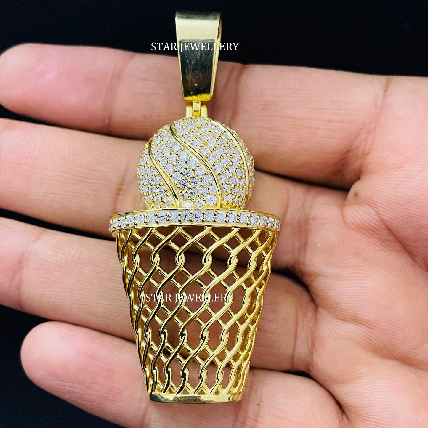 VVS Moissanite Basket Ball Pendant for him