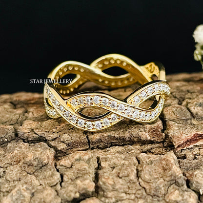 Natural Diamond Infinity Eternity Wedding Ring