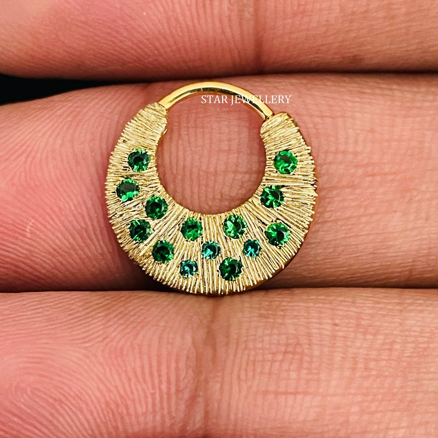 14K Solid Gold Crescent Septum Piercing