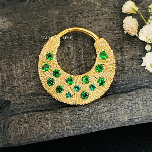 14K Solid Gold Crescent Septum Piercing