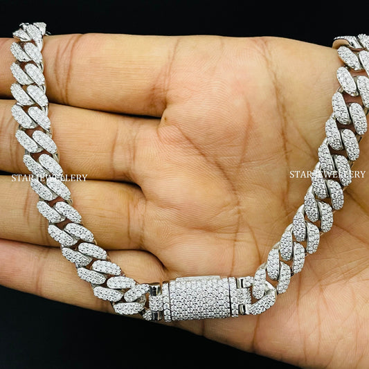 10 MM Unisex VVS Moissanite Cuban Necklace