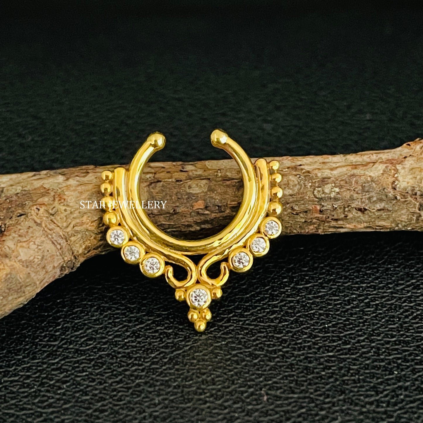 Bezel Set Diamond Fake Daith Clicker
