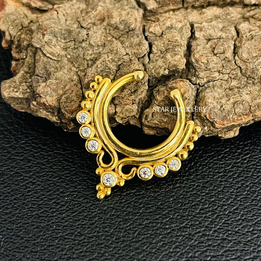 Bezel Set Diamond Fake Daith Clicker