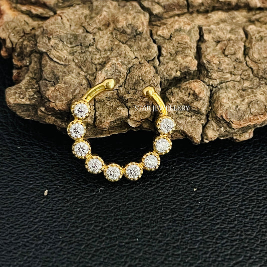 Natural Diamond Miligrain Fake Daith Piercing
