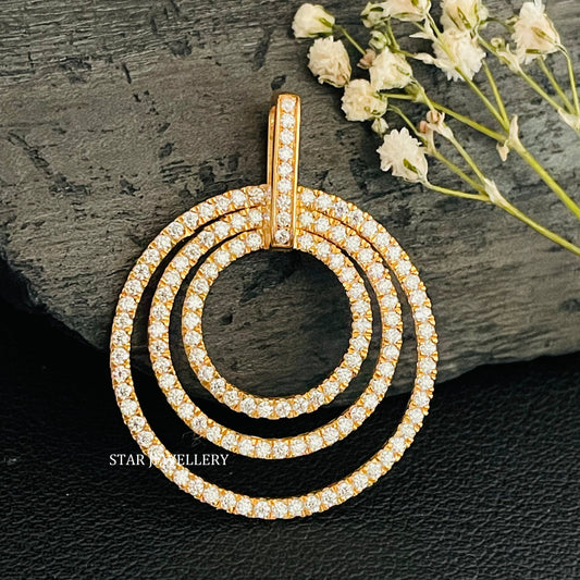 Three Concentric Circles Diamond Pendant