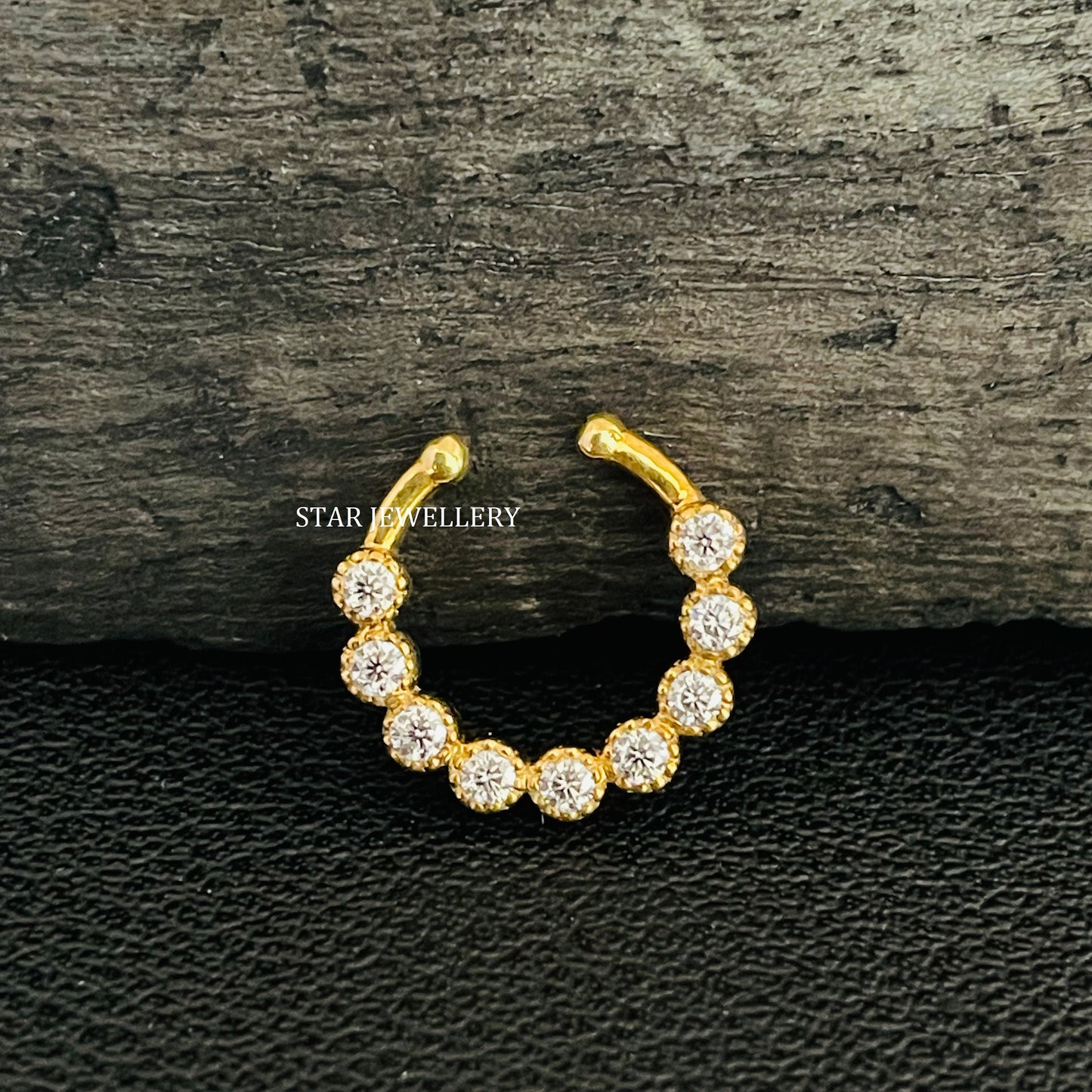 Natural Diamond Miligrain Fake Daith Piercing