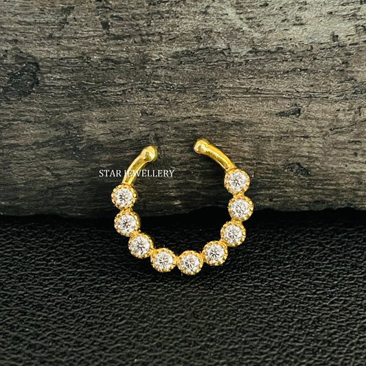 Natural Diamond Miligrain Fake Daith Piercing