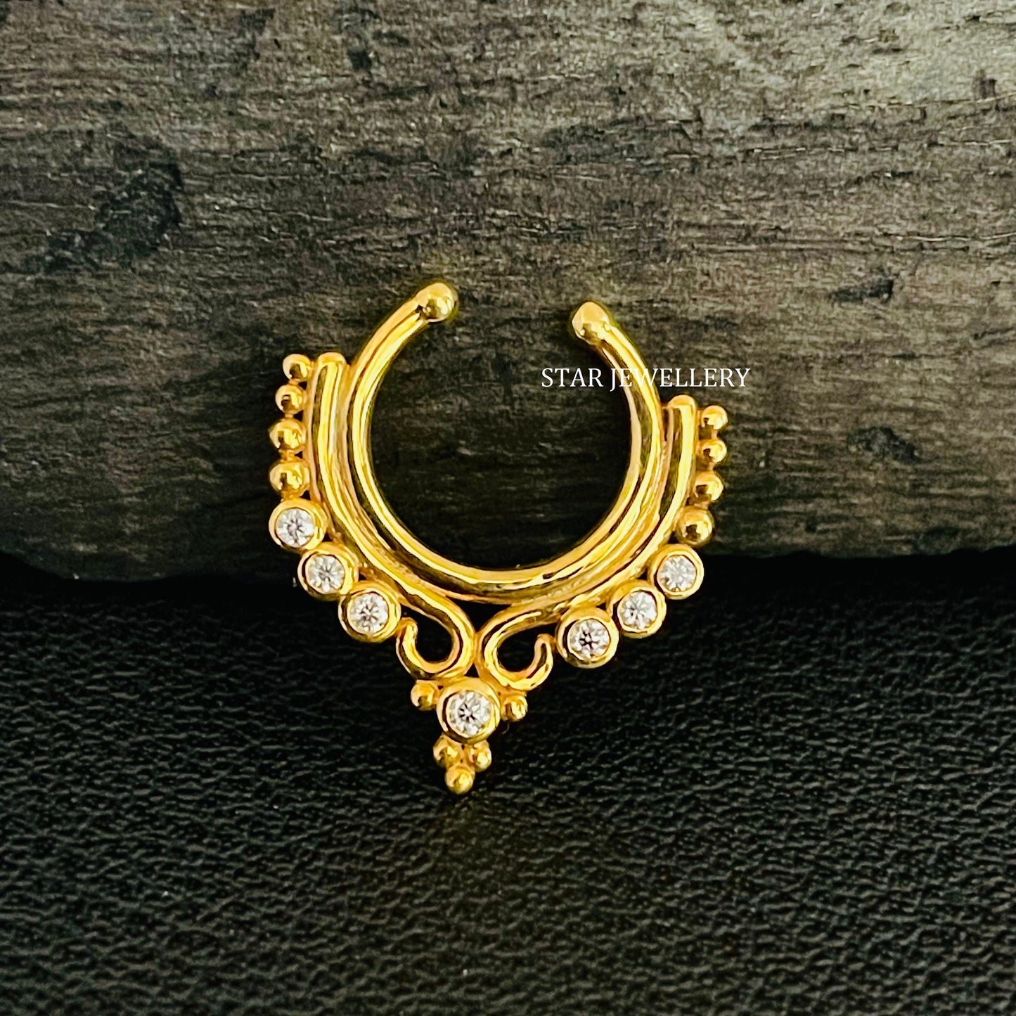 Bezel Set Diamond Fake Daith Clicker