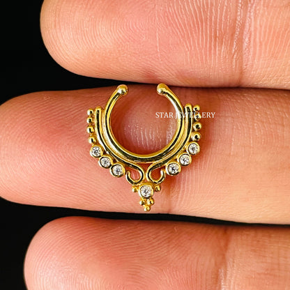 Bezel Set Diamond Fake Daith Clicker