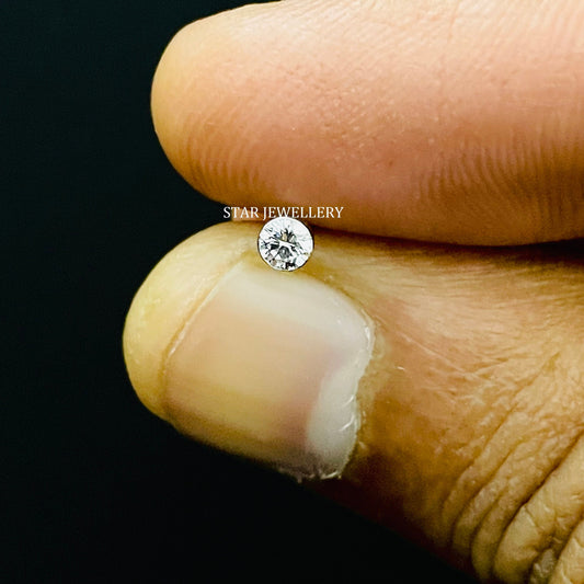 Solid Gold Invisible Set Diamond Stud Earring
