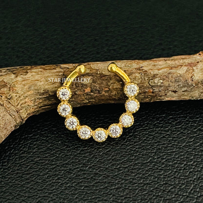 Natural Diamond Miligrain Fake Daith Piercing