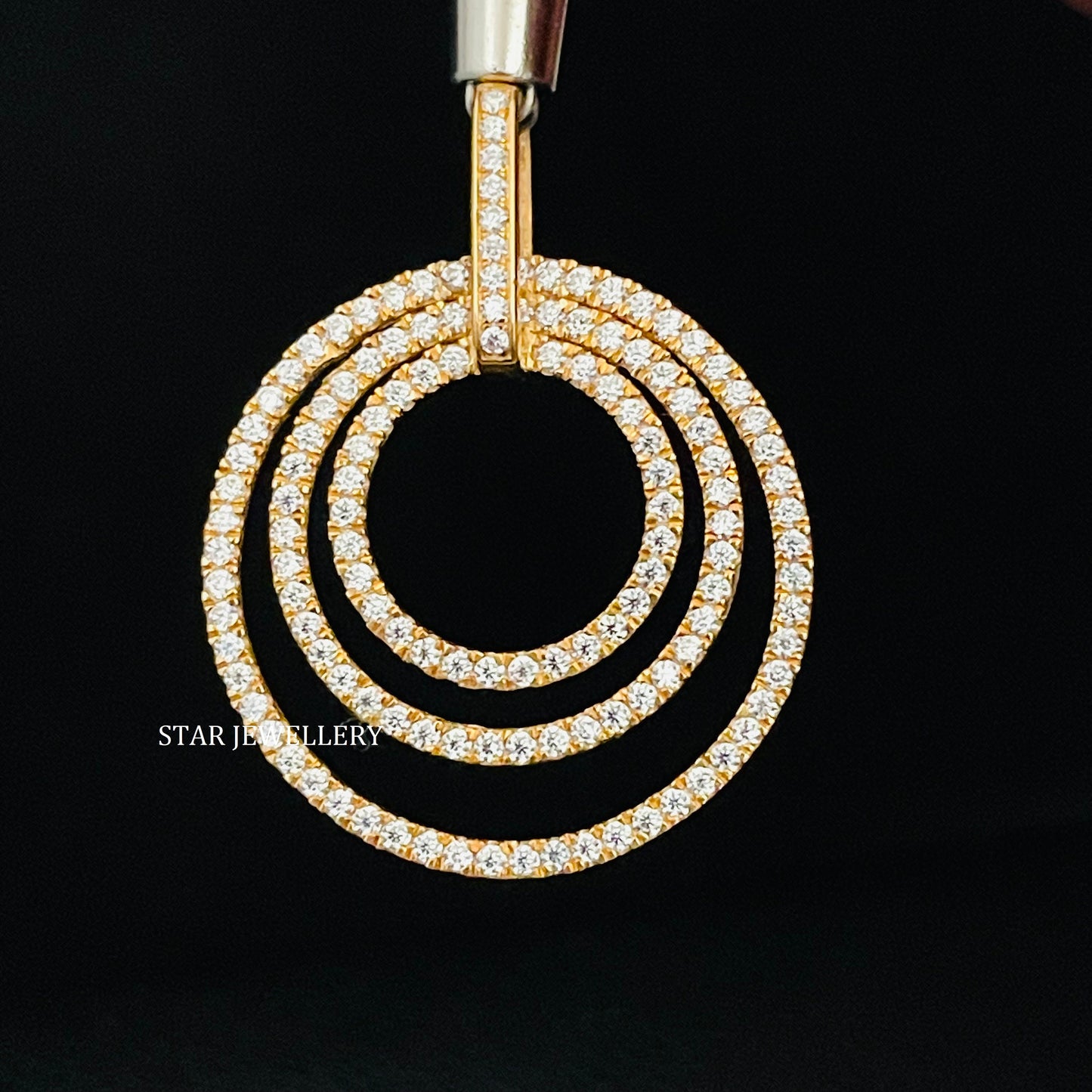 Three Concentric Circles Diamond Pendant