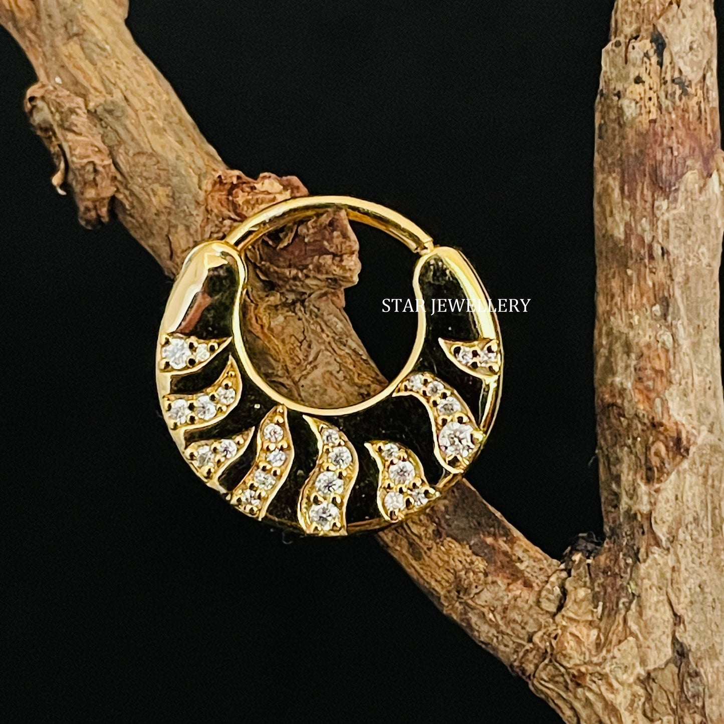 Natural Diamond Crescent Septum Fire Piercing