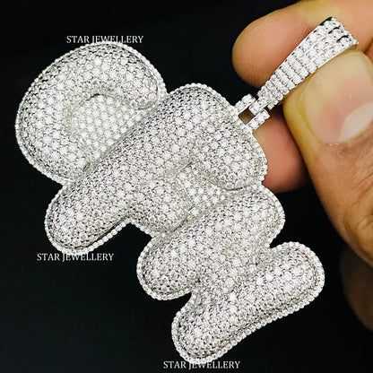 VVS Moissanite Custom Puffed Letter Icedout Pendant