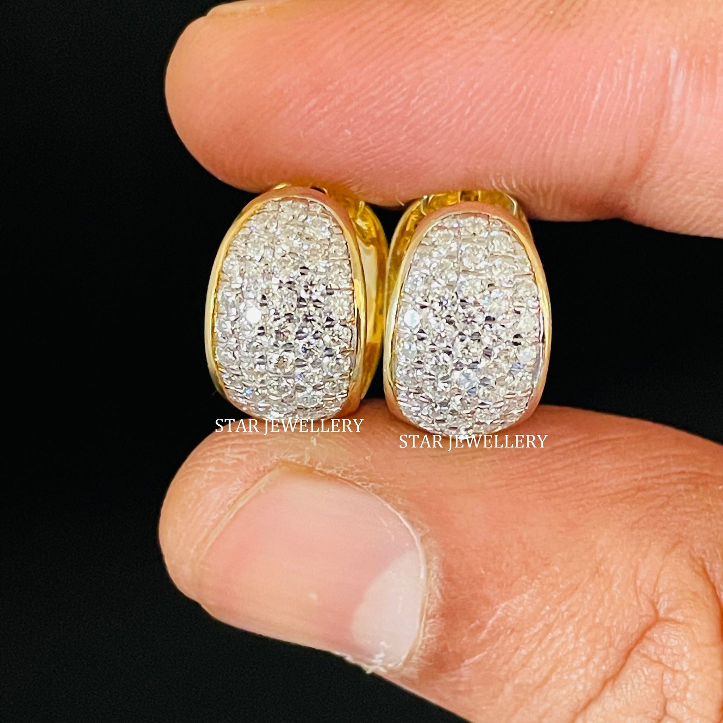 Natural Diamond Cloud Hoop Earrings