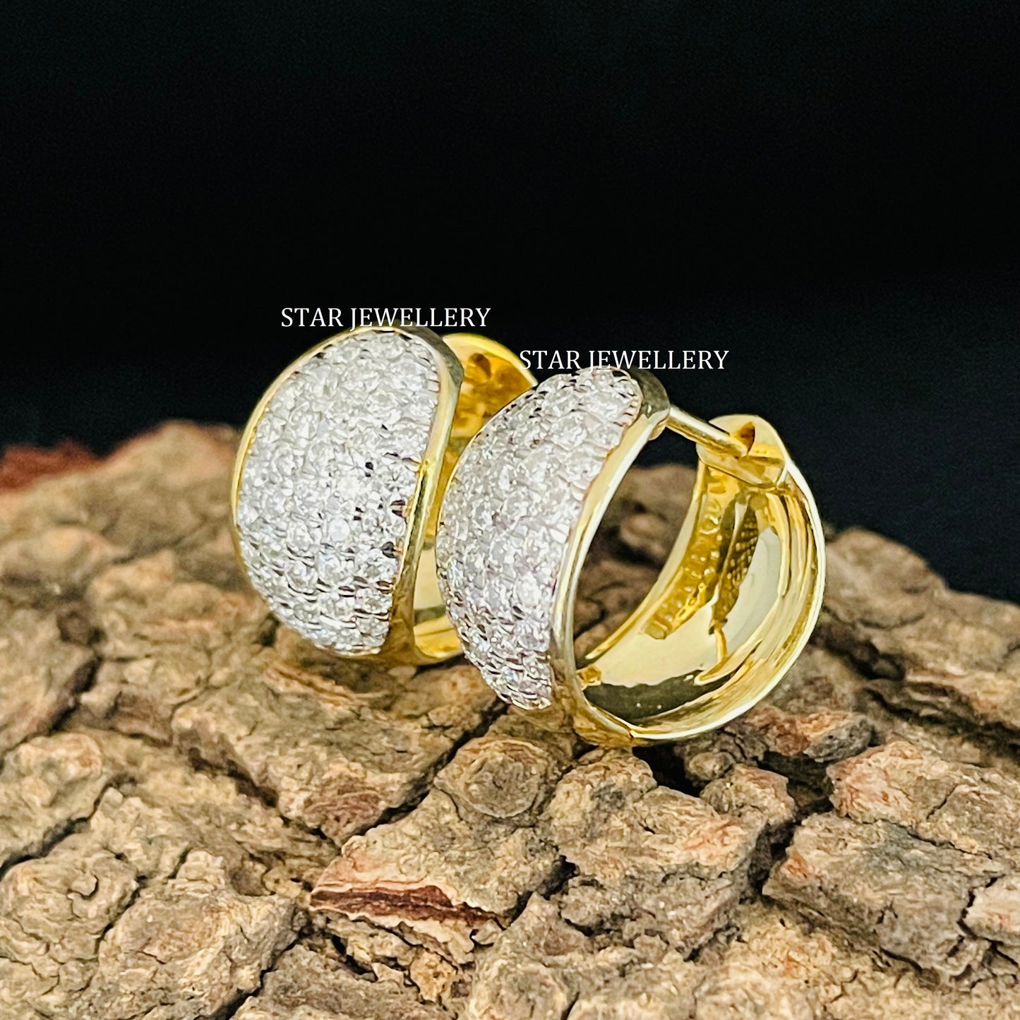 Natural Diamond Cloud Hoop Earrings