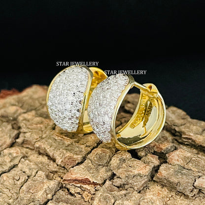Natural Diamond Cloud Hoop Earrings