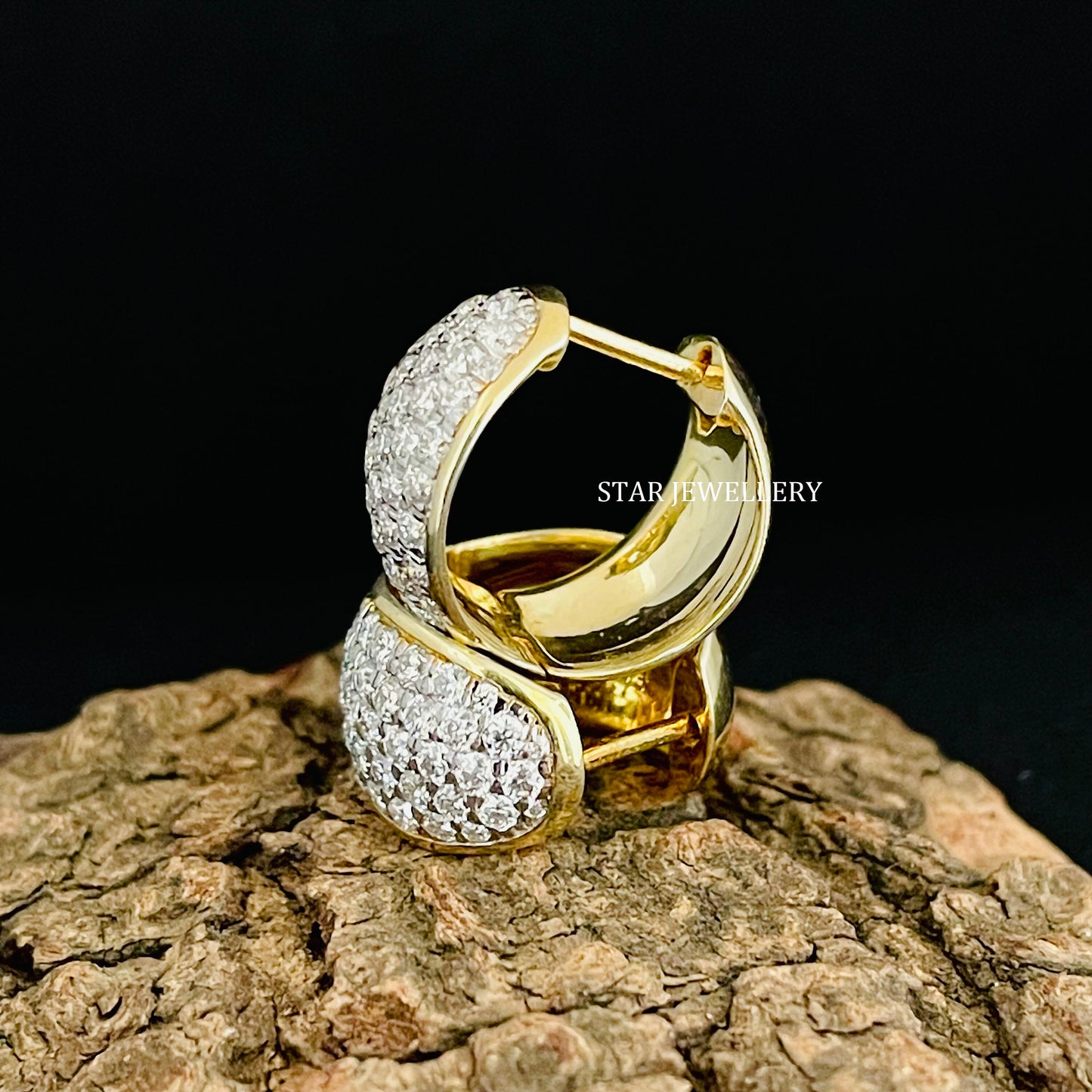 Natural Diamond Cloud Hoop Earrings