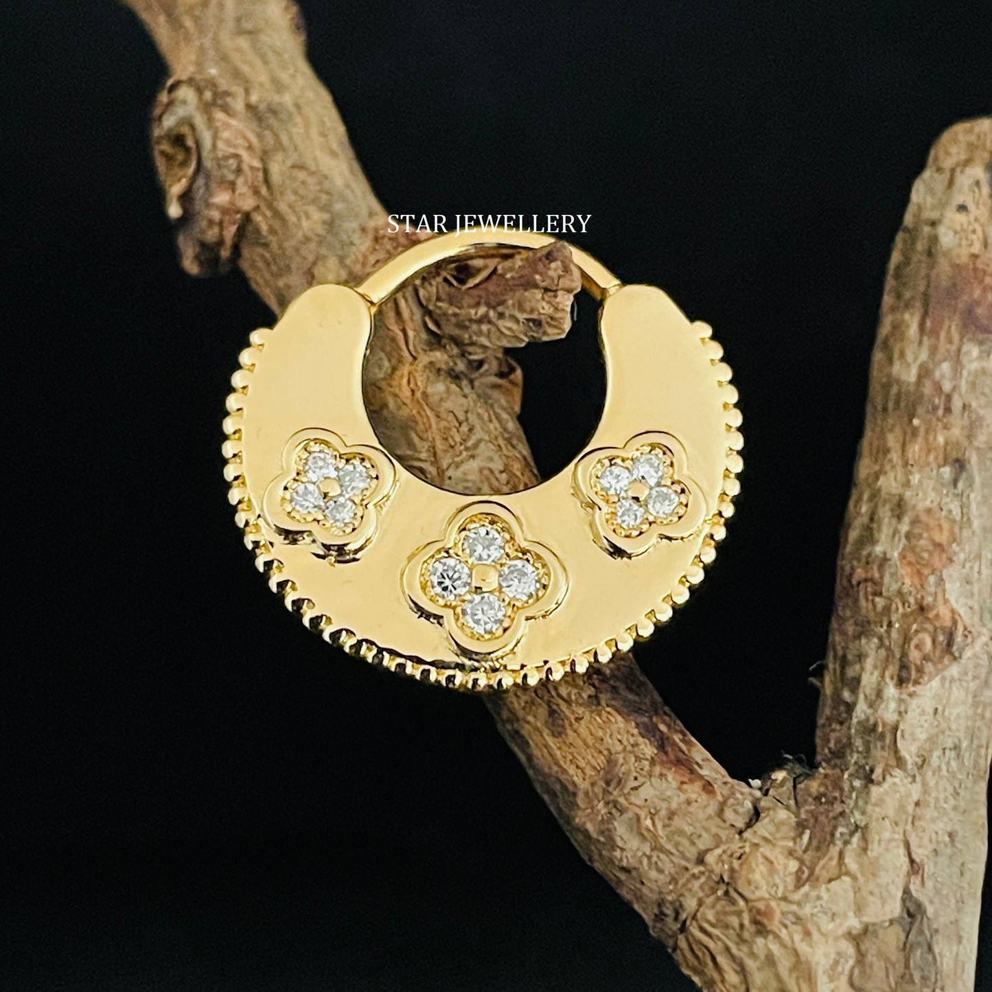 Natural Diamond Solid Gold Septum Clicker Piercing