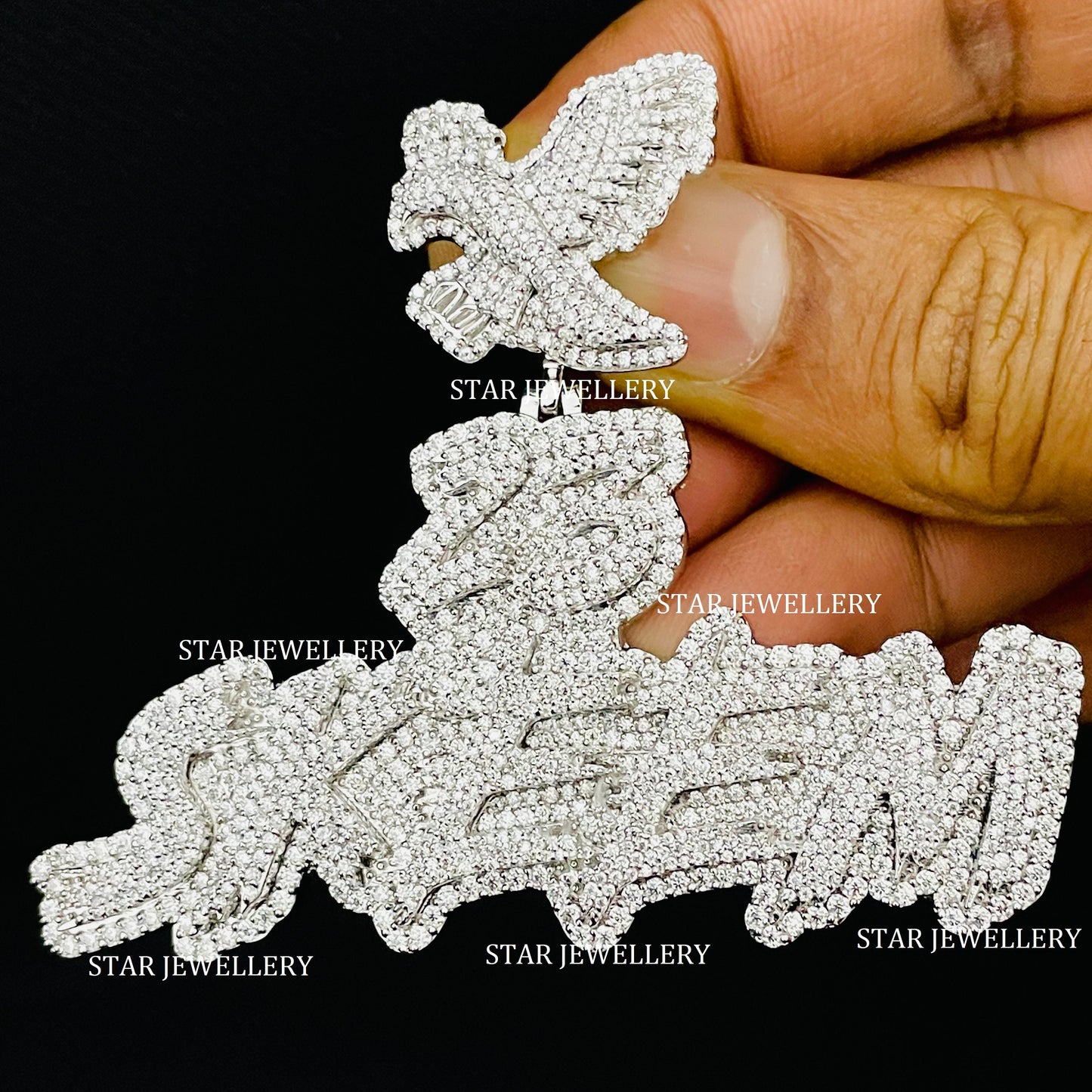 Custom Letter Name VVS Moissanite Icedout Pendant