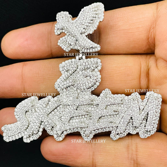 Custom Letter Name VVS Moissanite Icedout Pendant