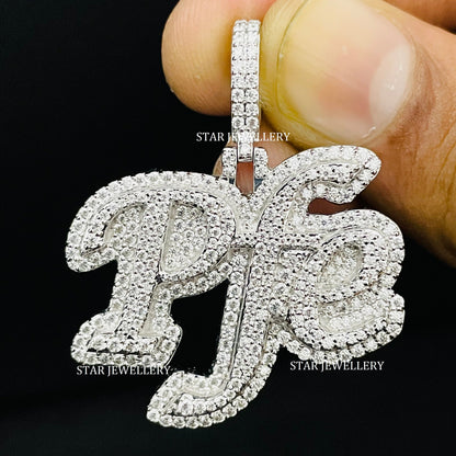 Custom Letter VVS Moissanite Icedout Pendant
