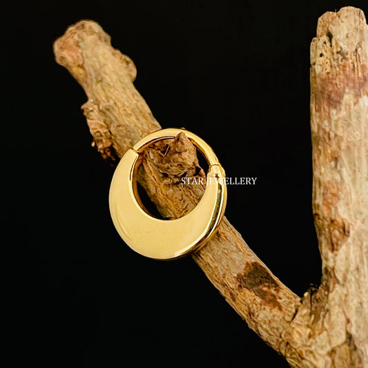 Solid Gold Crescent Moon Septum Clicker Piercing