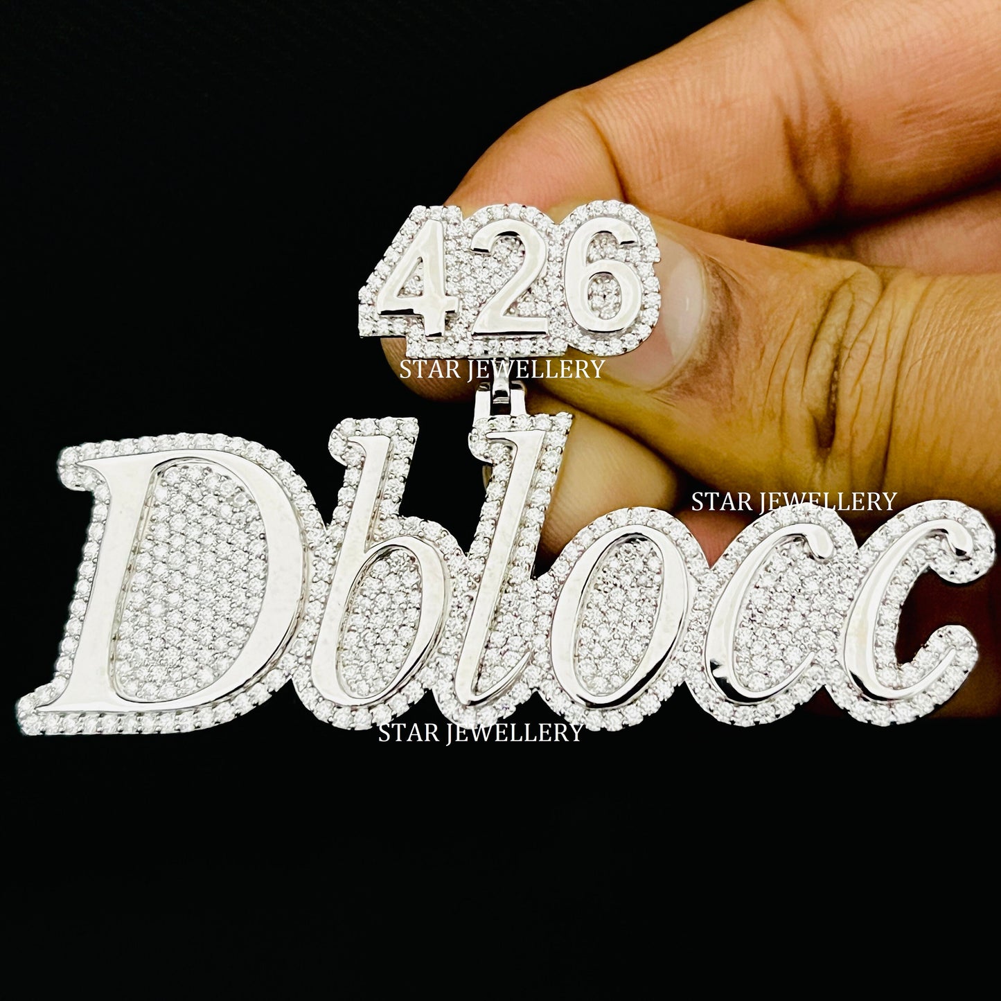 Custom Letter VVS Moissanite Icedout  Pendant