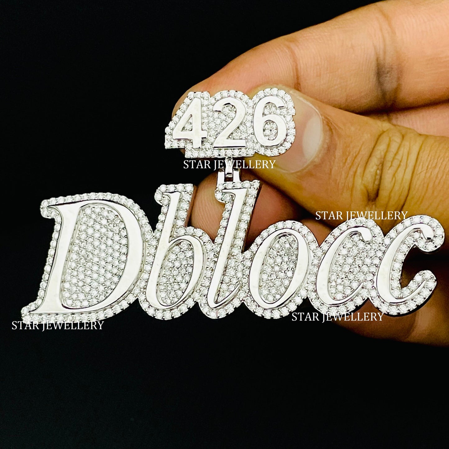 Custom Letter VVS Moissanite Icedout  Pendant
