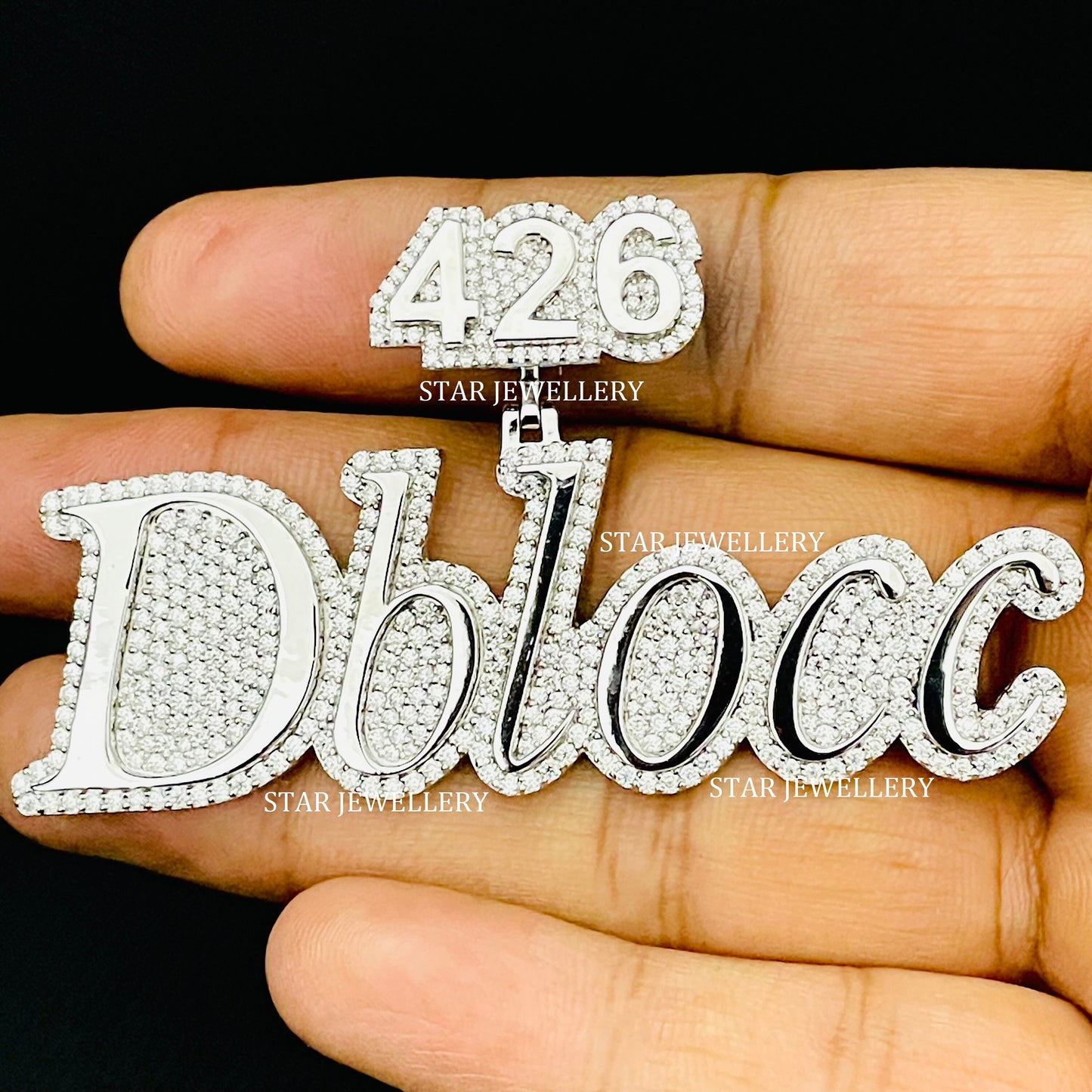 Custom Letter VVS Moissanite Icedout  Pendant