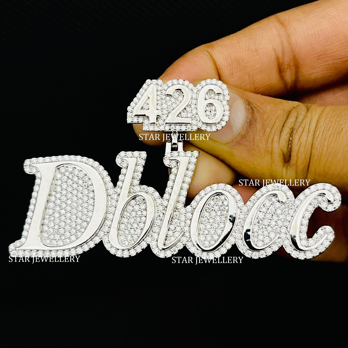 Custom Letter VVS Moissanite Icedout  Pendant
