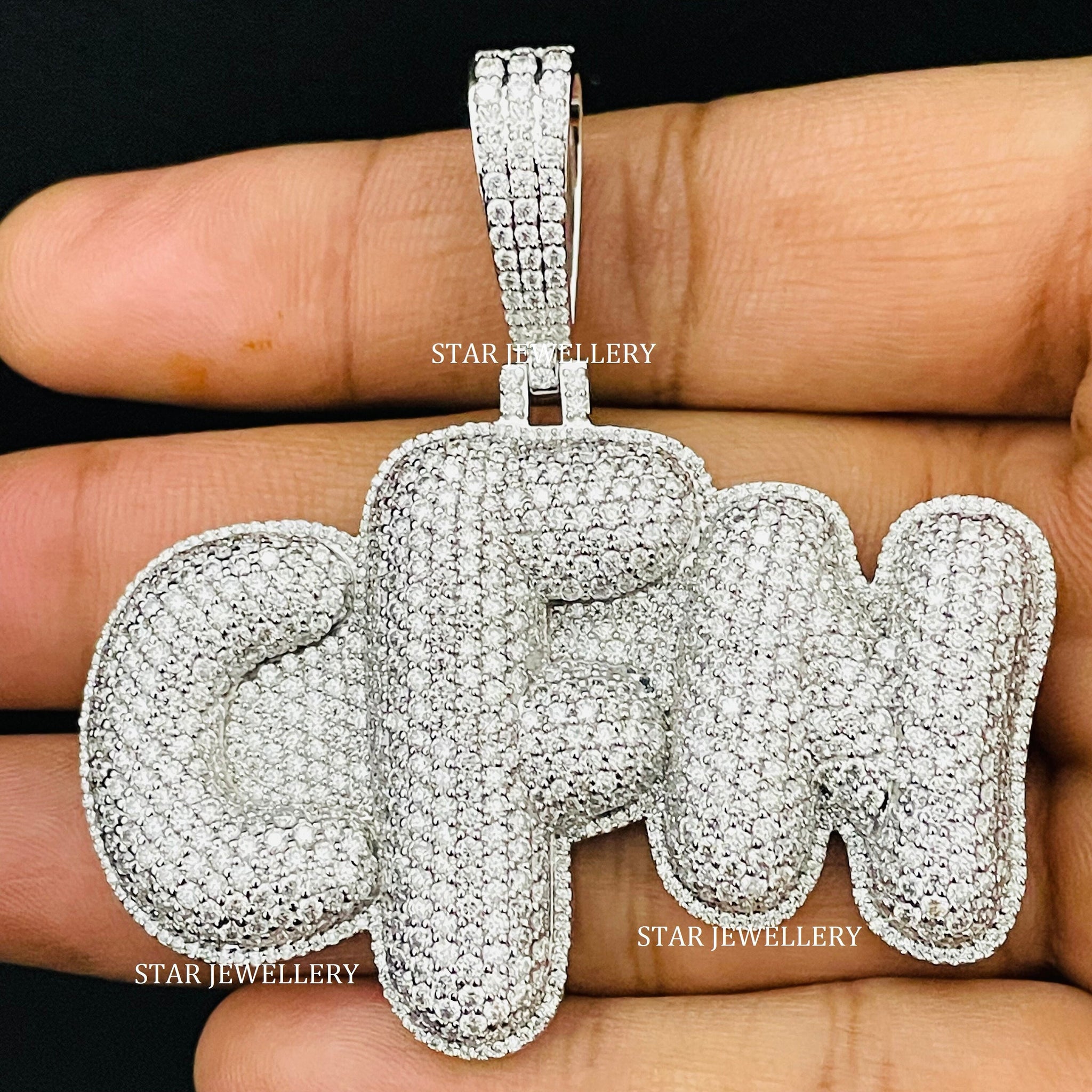 VVS Moissanite Custom Puffed Letter Icedout Pendant