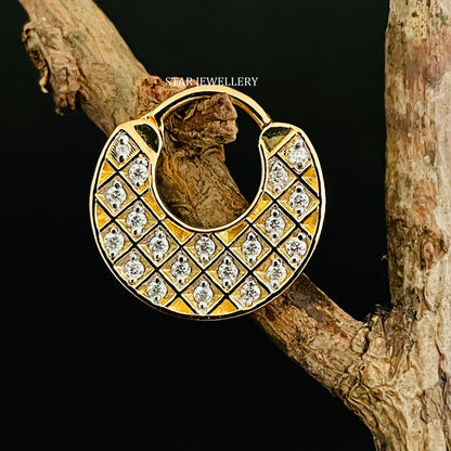 Pave Set Natural Diamond Septum Clicker Piercing