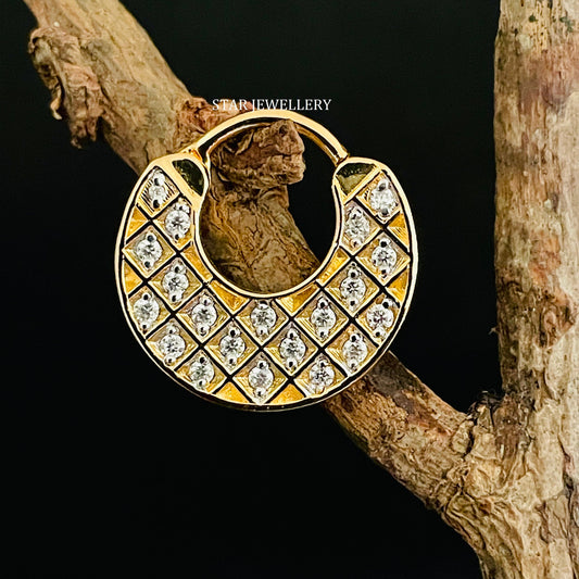 Pave Set Natural Diamond Septum Clicker Piercing
