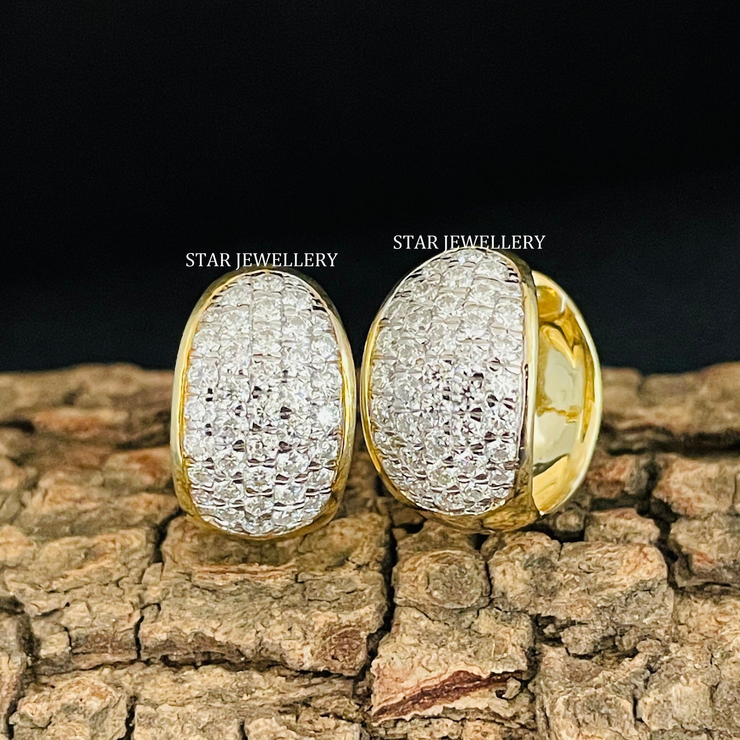 Natural Diamond Cloud Hoop Earrings
