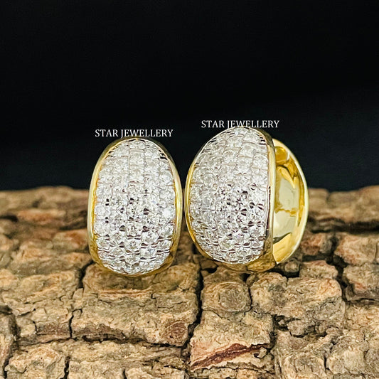 Natural Diamond Cloud Hoop Earrings
