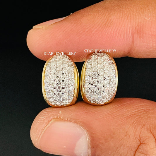 Natural Diamond Cloud Hoop Earrings
