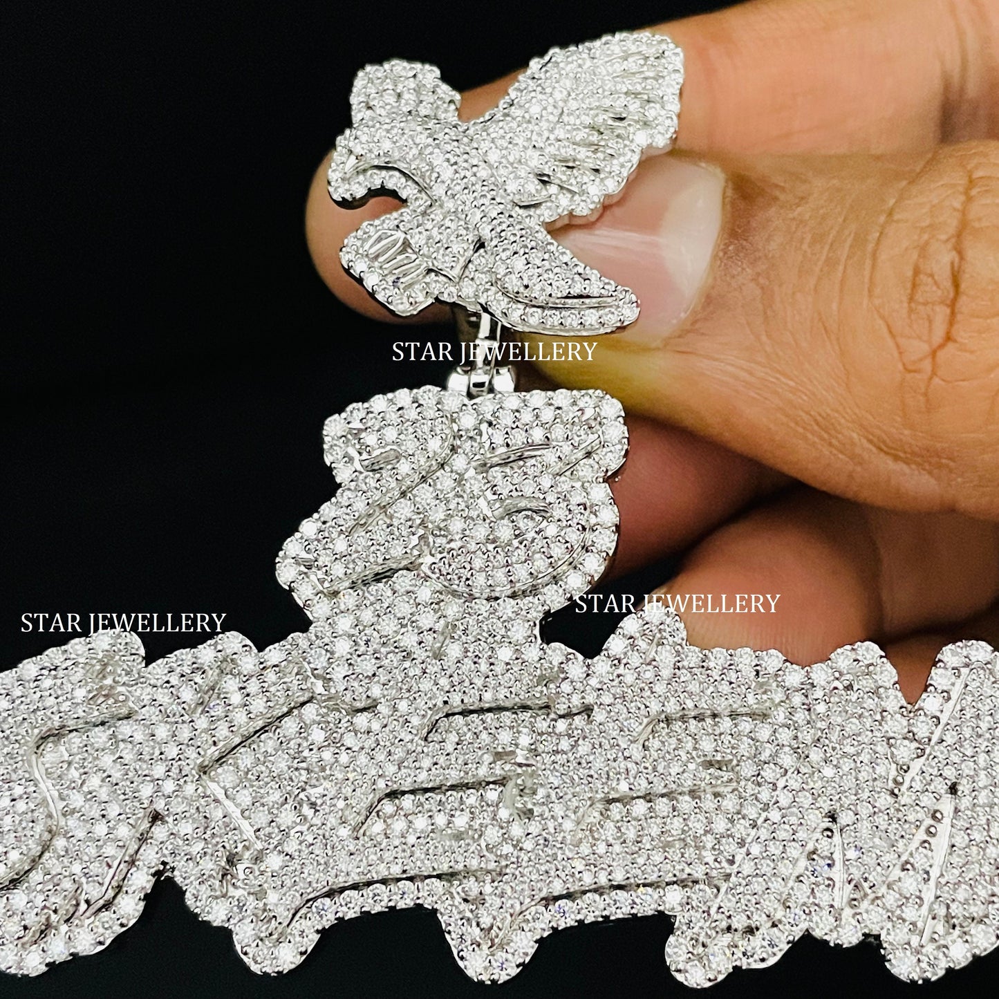 Custom Letter Name VVS Moissanite Icedout Pendant