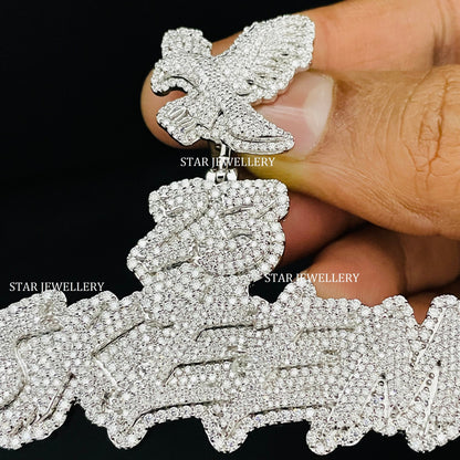 Custom Letter Name VVS Moissanite Icedout Pendant
