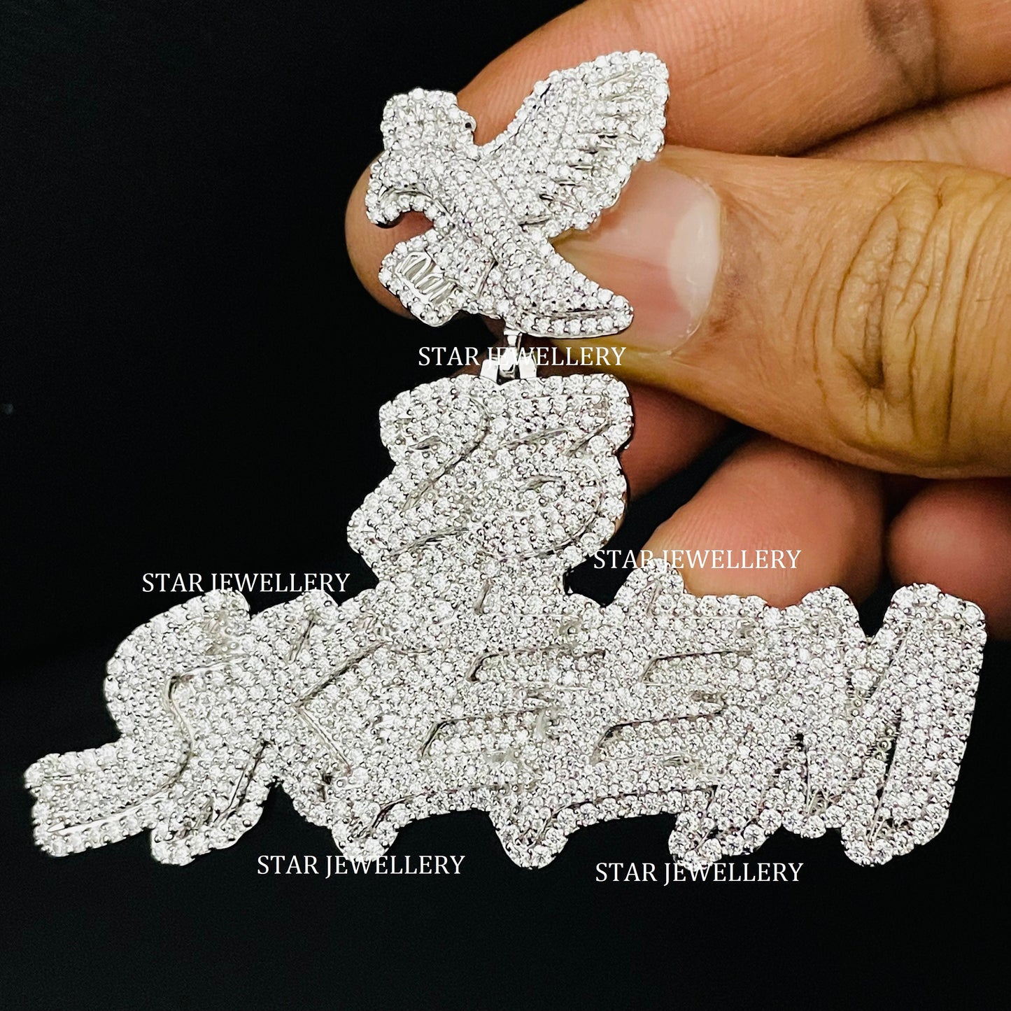 Custom Letter Name VVS Moissanite Icedout Pendant