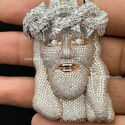 VVS Moissanite Diamond Jesus Pendantted Jesus Pendant