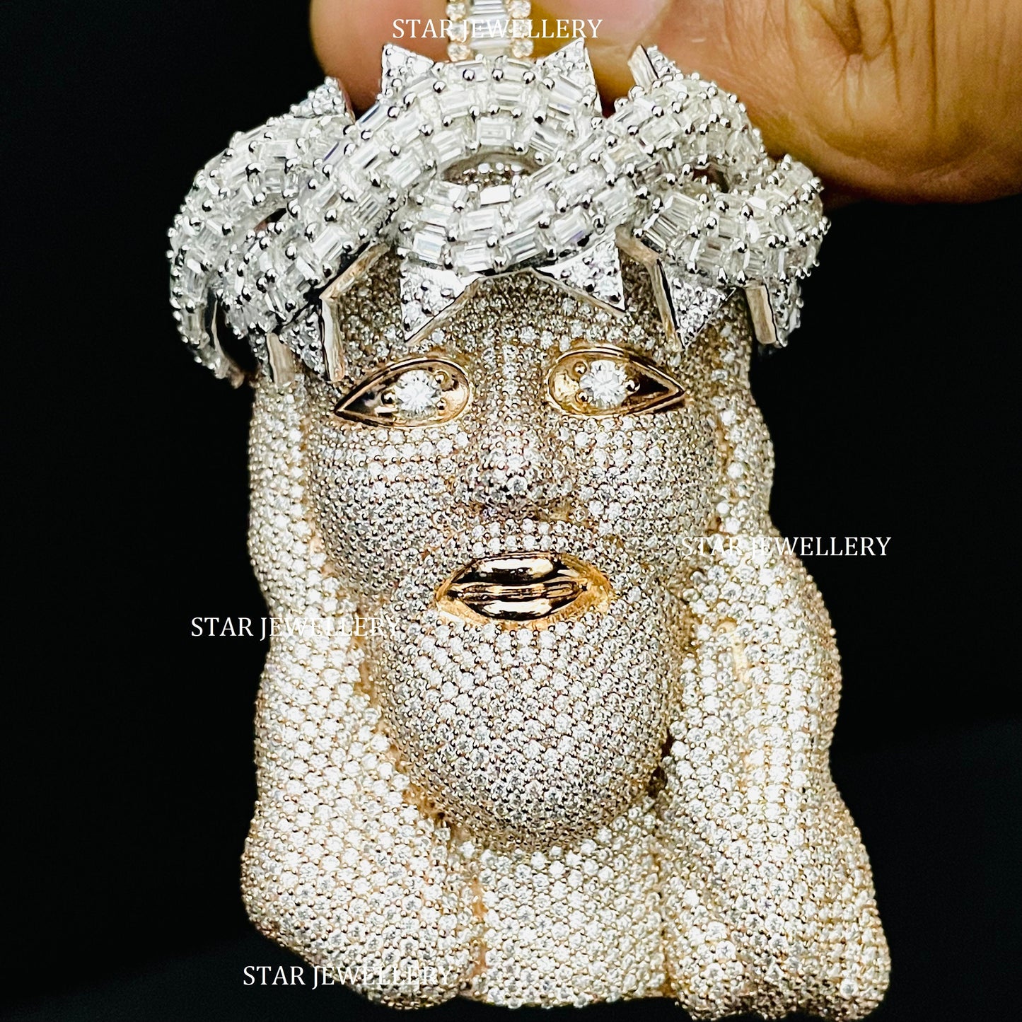 VVS Moissanite Diamond Jesus Pendantted Jesus Pendant