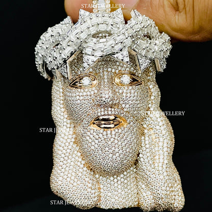 VVS Moissanite Diamond Jesus Pendantted Jesus Pendant