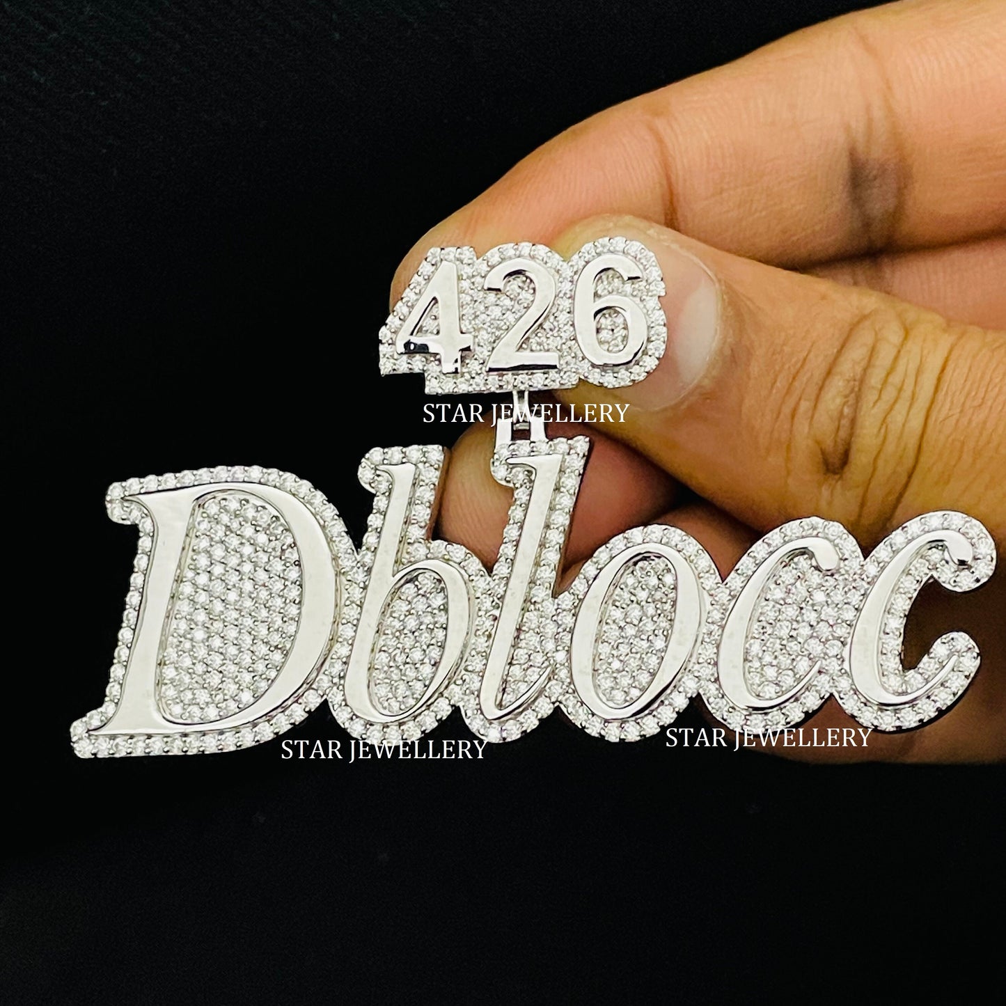 Custom Letter VVS Moissanite Icedout  Pendant